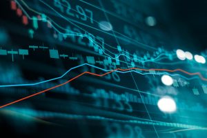 composite image of stock price charts